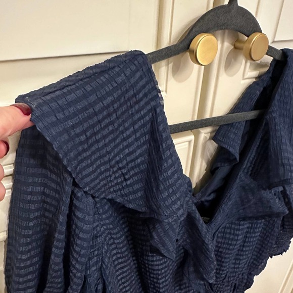 Revolve Tularosa Augustine Dress Women’s Navy Ruffle Puff Sleeve Mini Cocktail - Picture 9 of 10